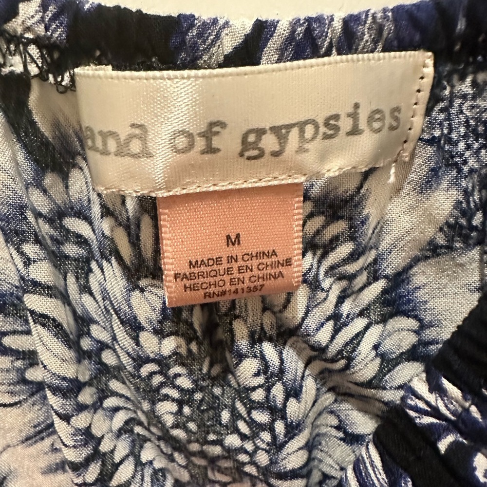 Band of Gypsies Black and White Ruffled Off-the-Shoulder Midi Dress - Picture 3 of 4